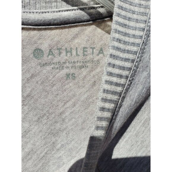 ATHLETA Gray Lightweight Long Sleeve Top XS Sheer Back Athleisure - Picture 5 of 5